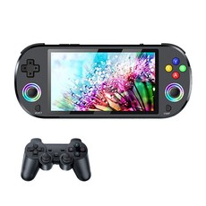 M22 프로 클래식 레트로 게임 콘솔 0인치 HD 1920 1080 IPS 디스플레이 PS1 게임용 LINUX Emelec, 64GB, 검정색