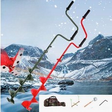 빙판구멍기계 빙어 낚시용 얼음 드릴 수동 아이스오거 아이스 빙어 구멍 겨울 전동 낚시 얼음낚시용 뚫기 수동 아이스드릴 빙어낚시 핸드드릴 겨울낚시 얼음낚시 8인치 송어 붕어 오거, 1개, 21cm 이중 칼날 위치 지정 포인트