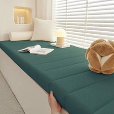 맞춤형 테디 벨벳 베이 윈도우 시트 롱 벤치 쿠션 패드 매트리스 패딩 의자 장식 스윙, 140x40x4cm, 51)dark green 9