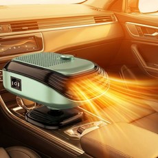 독일의 기술 자동차 미니 차량용 온풍기 12V/24V 휴대용 회전가능 히터 전기온풍기 난방기, 12V 녹색