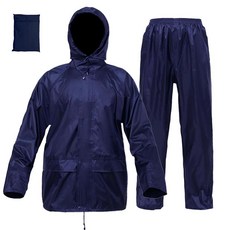 Rizzon 남성용 여성용 레인 수트 재킷/바지 방수 경량 기어 야외 농장 낚시 오토바이용 초록색. L, 3XL, 네이비