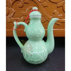錦桂 青瓷 / 翠玉 福壽 荷花 茶壺 酒壺 敬神用品, 1個