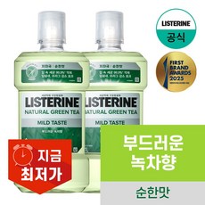 리스테린 내추럴 그린티 마일드 구강청결제, 1L, 2개