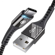 [ES] USB 고속충전 갤럭시 고급형 C타입케이블, 2.4m, 블랙, 3개