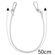 검은색 후크가 있는 야외용 탄성 로프 가볍고 수하물 포장 및 텐트 설치에 적합 30/40/50cm, 02 white 50cm