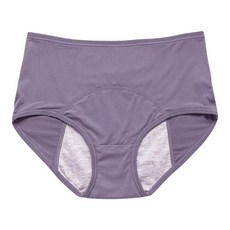 透氣網孔加長加寬高腰防漏生理內褲，高腰包覆，透氣舒適，生理期安心首選, 9044#水晶紫