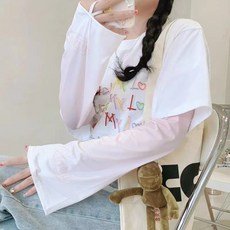冰絲寬鬆護臂冰袖袖套冰爽防透氣紫外線女手套女薄款冰絲冰袖, 1個, 均碼