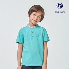 헤지스 키즈 헤지스키즈 오가닉 헨리넥 카라 티셔츠 HTM01TP02M MT