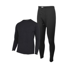 發熱內衣 刷毛緊身褲套裝 黑色 冬季防寒男士內衣褲