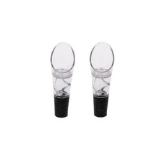 빠른 에어레이터 360 레드 캡 바 푸어러 회전 와인 액세서리 디캔터 미니 병, 2개