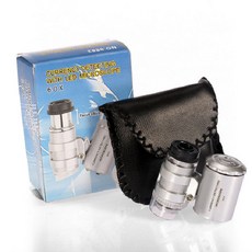 【 199出貨】60倍珠寶放大鏡 顯微鏡 郵票紙幣字畫古玩鑽石煙真假鑒定送皮包, 1個, （帶3個電池）60倍高清光學鏡片