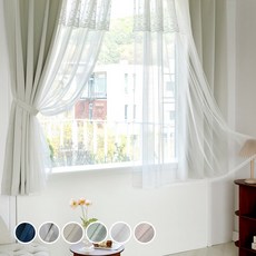 까르데코 노르딕암막+디망쉬레이스 창문커튼 4장세트, Y노르딕솔리드(베이지) 창문+디망쉬 레이스 창문