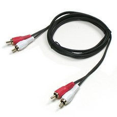 Coms RCA 2선 케이블 1.5M (음성) AV0338, 블랙