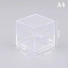 보석 디스플레이 뚜껑 동전 투명 컨테이너 표본 미니 사각형 큐브 아크릴 케이스 거친 광물 1PC 상자