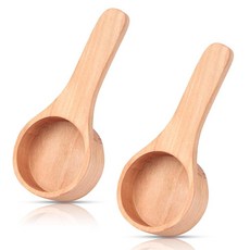 HANSGO 커피 스쿱 2개 10.2cm(4인치) 나무 테이블스푼 계량 스쿱 주방 도구 그라운드 콩 또는 차 및 수프 요리 믹싱 젓개, HANSGO 커피 스쿱 2개, 10.2cm(4인치) 나