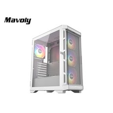 Mavoly 松聖 LIME-0820(白) USB風扇 附4ARGB扇 可拆式側拉濾網