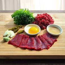 [내가고기] 반반 / 육회 + 육사시미 총500g (간장맛소스 뭉티기소스 증정) 마장동 국내산 당일작업 신선 냉장, 500g