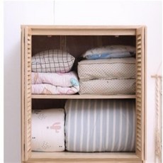 장롱 이불장 우드 서랍 미니 옷장 안방장 낮은, 조립형, 120x60x90 내추럴우드색 루버+칸막이