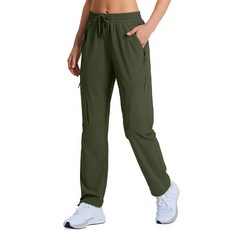 Hugut 여성용 하이킹 팬츠 빠른 건조 경량 카고 UPF 50 방수 지퍼 포켓 골프 여행 작업 캠핑 121034