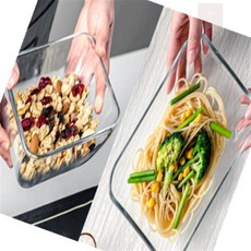 유리용기 투명 뚜껑 유리볼 샐러드 시리얼 반찬 사각 대형 20CM, 9000-19 티아 사각 유리그릇 (대), 1개
