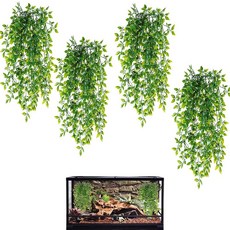 [2] PINVNBY 파충류 식물 벽걸이 가짜 덩굴 보스턴 클라이밍 테라리움 식물 흡착 컵 포함 수염 난 드래곤 도마뱀 도마뱀 뱀 애완 동물 소라게 및 탱크 서식지 장식용, 4PCS, 1개