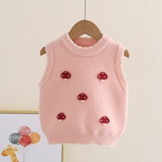 DFMEI 秋款甜美馬甲寶寶嬰幼兒厚款針織春秋背心小童不起球