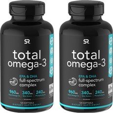 SPORTS RESEARCH EPA DHA魚油軟膠囊 960mg, 120顆, 2罐