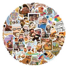 아동용 만화 픽사 업 스티커 50개 물병용 비닐 방수 데칼 노트북 장난감 스티커 DIY 장식 범퍼 폰 안전모 어린이 청소년 선물 UP 431635