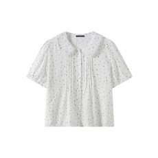 르샵 잔꽃 핀턱 라운드 카라 블라우스 DQ2BA038A