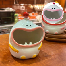 도파민 모양 귀여운 이빨 재떨이 창의적인 세라믹 재떨이, 1개, Pink