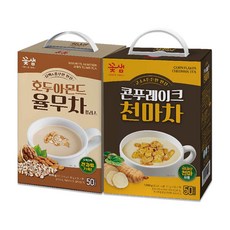 꽃샘식품 호두아몬드율무차 50T+콘플레이크천마차 50T, 1개, 50개