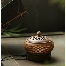 110V 陶瓷電子香薰爐 具定時溫控功能, 古韵电熏炉—曲面款