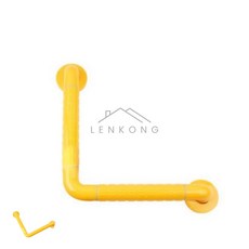 이렌콩 90도 화장실 안전보조손잡이 8872 300x300mm 노랑 노인손잡이 복도손잡이 핸드레일, 1