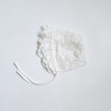 작은모자KC 레이어레이스보넷<br><화이트><br>*FREE(1m~10m)*