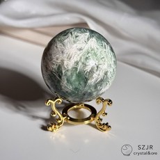 石至晶日 SZJR 羽毛螢石球 FF11 直徑約6cm 可搭配燈座 平靜 療癒能量 天使之翼, 1個