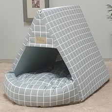 3角造型格紋寵物屋, 灰色
