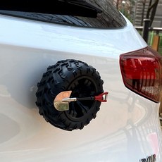 외관 포인트 미니어쳐 타이어 장식 후면 부착형 개성 흑색 마감, 상세페이지 참조