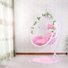 라탄 행잉의자 카페 해먹, 1인용 라탄 화이트 호화판 팔걸이 포함