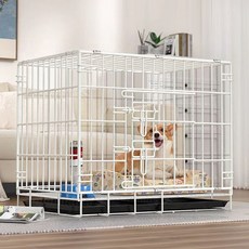 강아지 철장 접이식 화장실 애견 울타리 펜스, 흰색, 1개