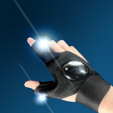 LED 장갑 캠핑 낚시장갑 밤 야간낚시 라이트 후레쉬장갑, 블랙, 1개