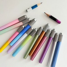 몽당연필 깍지 연장 홀더 필기도구 메탈 6개 세트79m6+9Ljb