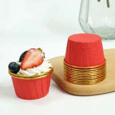 超低價！50Pcs耐高溫蛋糕紙杯蛋糕模具瑪芬杯烘焙用品節日假日聚會派對用品, 紅, 1個