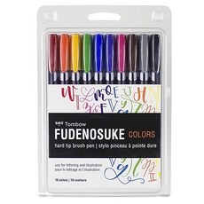 Tombow Fudenosuke 브러쉬 펜 213791, 색상, 1 Count (Pack of 10)