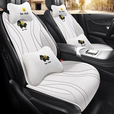 PONY · BE RICH 汽車坐墊，通用四季可愛卡通座椅墊套, 1個, 單個頭枕--晚夜黑:單個頭枕--晚夜黑