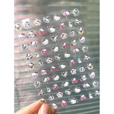 14세이상 Kawaii Rilakkuma Kt 고양이 Diy 손톱 아트 스티커 자기 접착 슬라이더 여름 네일 데칼 장식 매니큐어 Accesorie, 1PCS, 1개