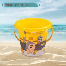 DFMEI 兒童沙池挖沙鏟子塑料小桶沙漏車玩沙子工具夏季沙灘玩具全套, 1個, 1g, 1053黃桶1只:如圖
