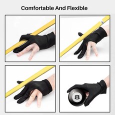 왼손 오른손 3 손가락 슈터 스누커 큐 블랙 옐로우 당구 장갑, 01 black, 1개