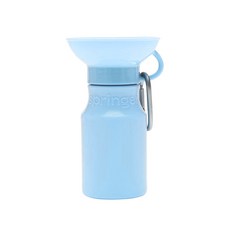 SPRINGER 寵物戶外便攜飲水器 BPA Free 食品級塑膠 附登山扣, 藍色 MINI 450ml, 1個