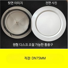 차량용 회전식 통풍구 디스크 루버 ABS 재질 실내 중앙 냉방 배출구, 원형 디스크 조절 DN75mm, 단일 모델