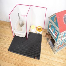 Blackhole落貓砂墊 韓國原裝進口 美國專利 防滑耐磨 貓砂盆墊, 1個, 正方形黑色(58*54CM), 黑色